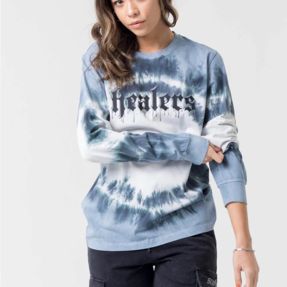 New  Sealed Unisex Long Sleeve Stadium  Healers Tie-Dye T-Shirt Size Large . - Picture 8 of 15